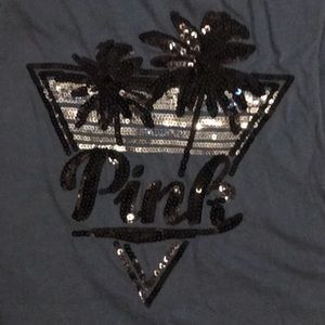 VS Pink Tank Bling Pink Front & Back S